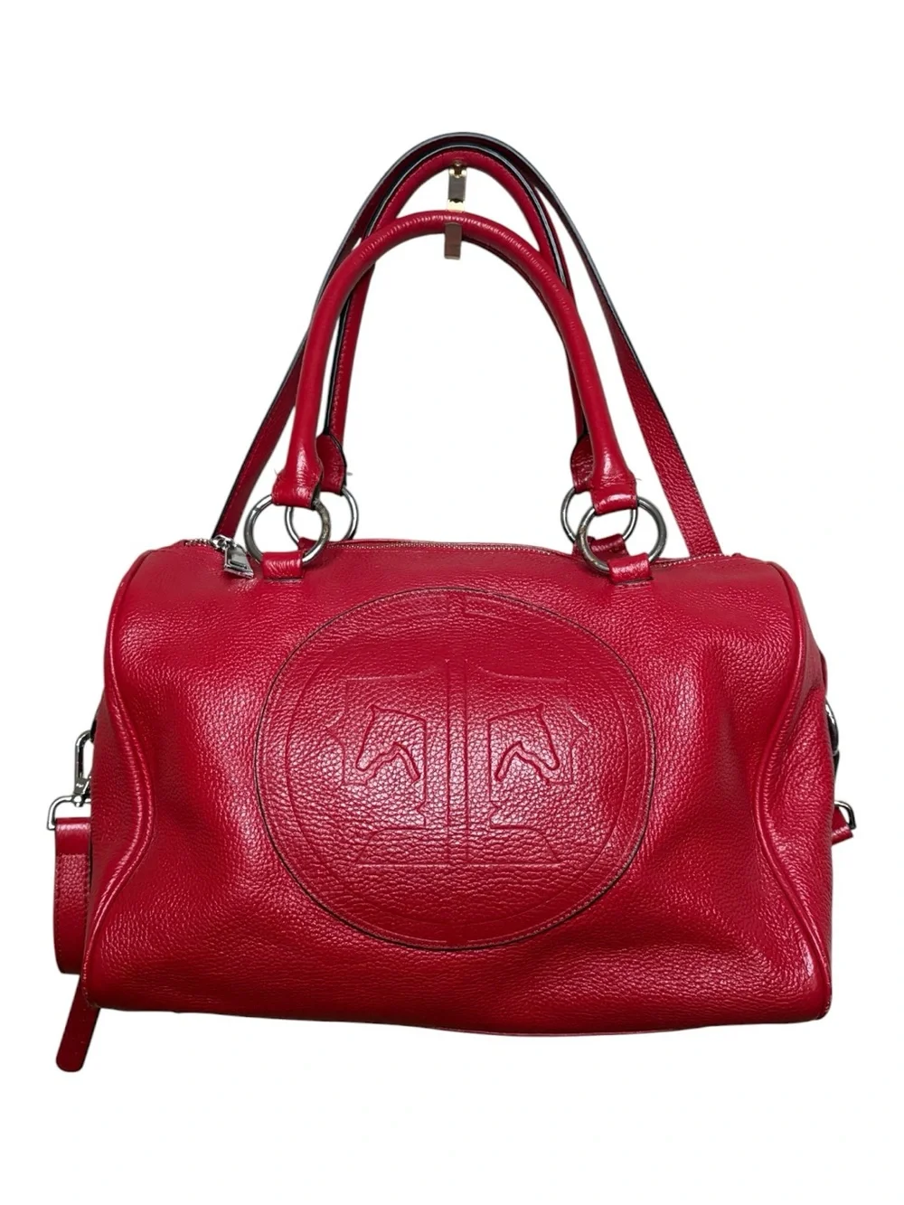 Tucker Tweed Equestrian Red Leather Satchel Bag and Crossbody Strap Western Lux